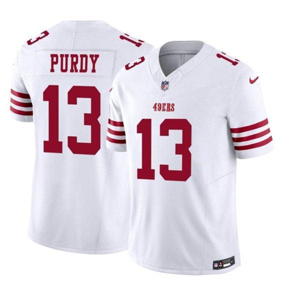 Men's San Francisco 49ers #13 Brock Purdy White 2023 F.U.S.E. Vapor Untouchable Limited Stitched Football Jersey