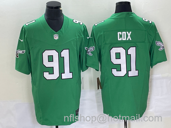 Men's Philadelphia Eagles #91 Fletcher Cox Green 2023 FUSE Vapor Limited Throwback Stitched Jersey