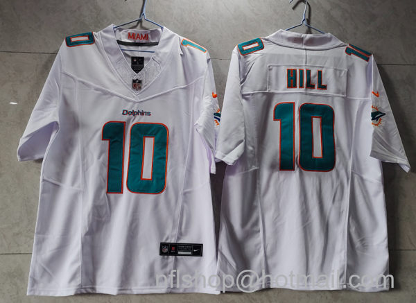 Men's Miami Dolphins #10 Tyreek Hill White 2023 FUSE Vapor Untouchable Stitched Jersey