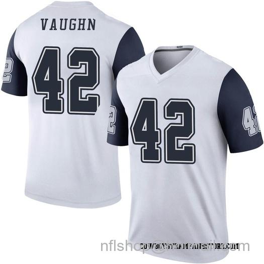 Men's Dallas Cowboys #42 Deuce Vaughn White Stitched Nike NFL Limited Rush Jersey