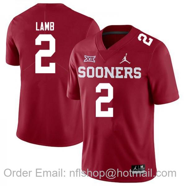 Men's Oklahoma Sooners #2 CeeDee Lamb Crimson Jordan Brand Game College Jersey