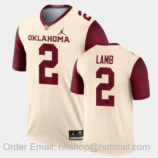 Men's Oklahoma Sooners #2 CeeDee Lamb Natural Legend Alternate Game Jersey