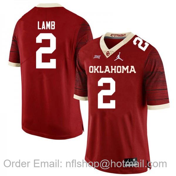 Men's Oklahoma Sooners #2 CeeDee Lamb Crimson Jordan Brand Limited Stitch Jersey