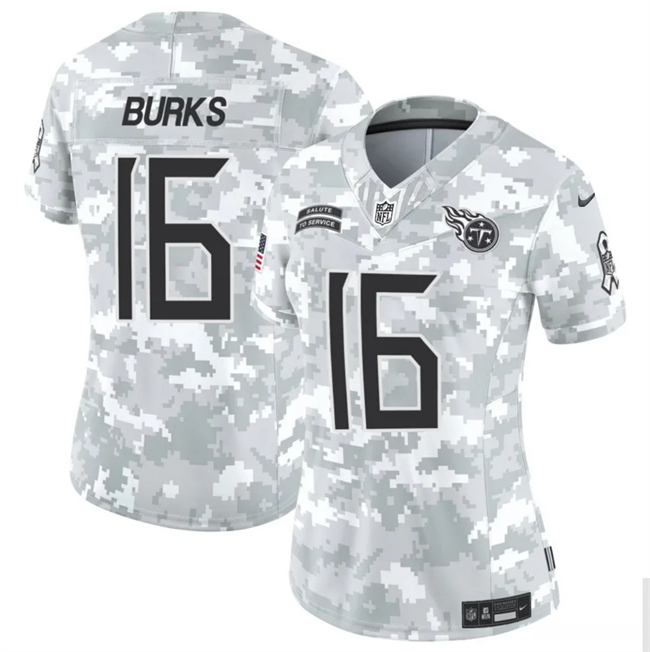 Women's Tennessee Titans #16 Treylon Burks 2024 F.U.S.E Arctic Camo Salute to Service Limited Stitched Football Jersey(Run Small)