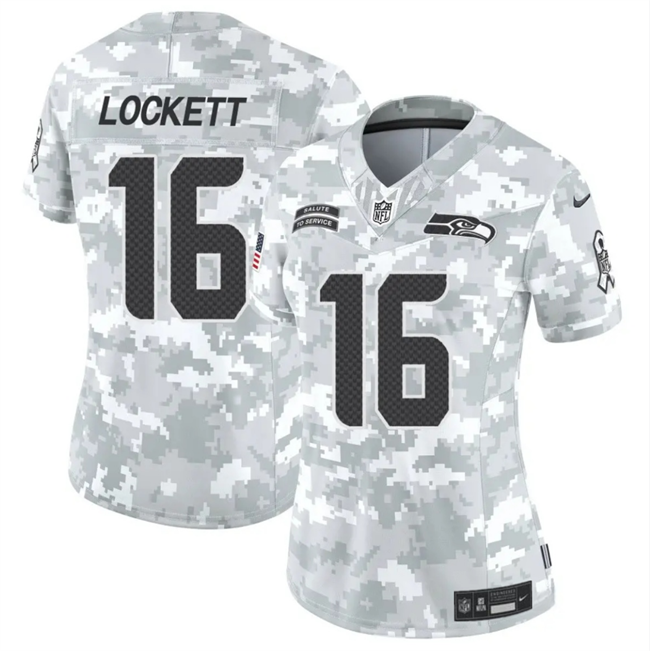 Women's Seattle Seahawks #16 Tyler Lockett 2024 F.U.S.E Arctic Camo Salute to Service Limited Stitched Football Jersey(Run Small)