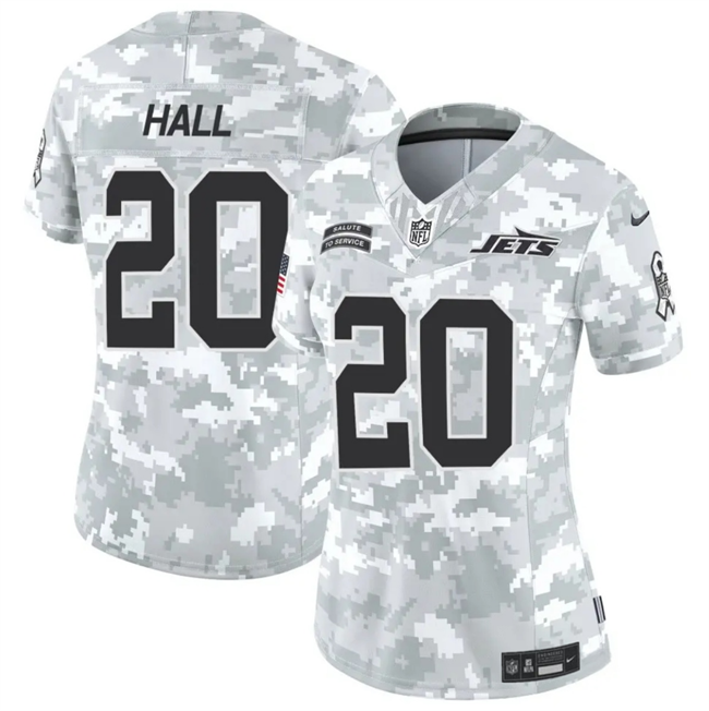 Women's New York Jets #20 Breece Hall 2024 F.U.S.E Arctic Camo Salute to Service Limited Stitched Jersey(Run Small)