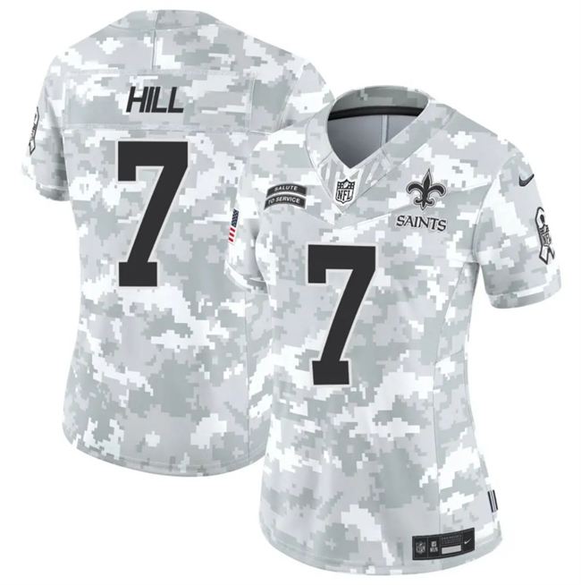 Women's New Orleans Saints #7 Taysom Hill 2024 F.U.S.E Arctic Camo Salute to Service Limited Stitched Football Jersey(Run Small)