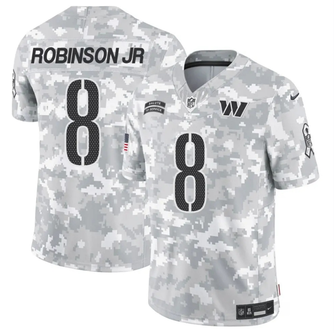 Men's Washington Commanders #8 Brian Robinson Jr. 2024 F.U.S.E Arctic Camo Salute to Service Limited Stitched Football Jersey