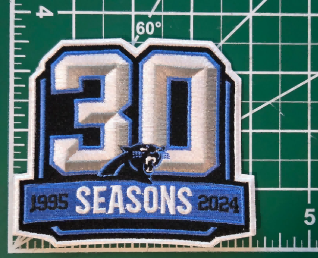 Carolina Panthers 30th Anniversary Iron On Embroidered Patch Patch