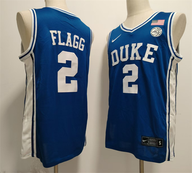 Men's Duke Blue Devils #2 Cooper Flagg Blue 2024 Stitched Basketball Jersey