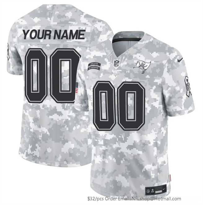 Men's Tampa Bay Buccaneers Customized 2024 F.U.S.E Arctic Camo Salute to Service Limited Stitched Football Jersey