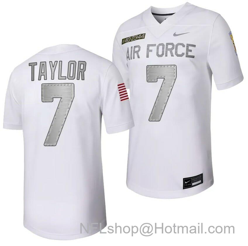 Men's Air Force Falcons Trey Taylor Jersey #7 Football Rivalry Legacy Series White