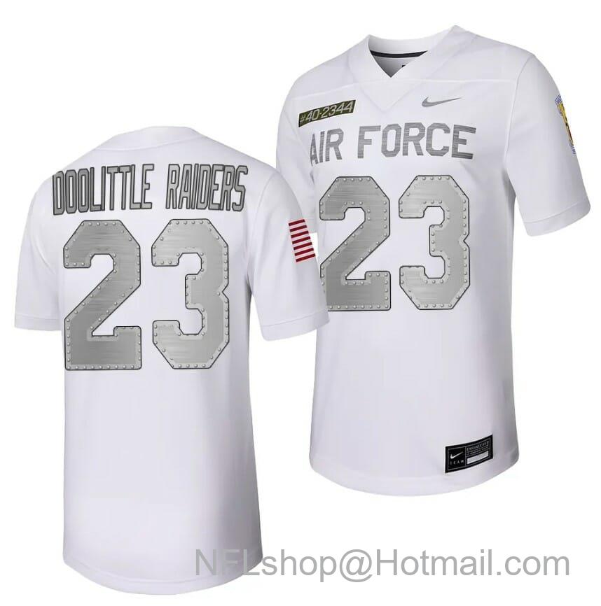 Men's Air Force Falcons Doolittle Raiders Jersey #23 Football Rivalry Legacy Series White