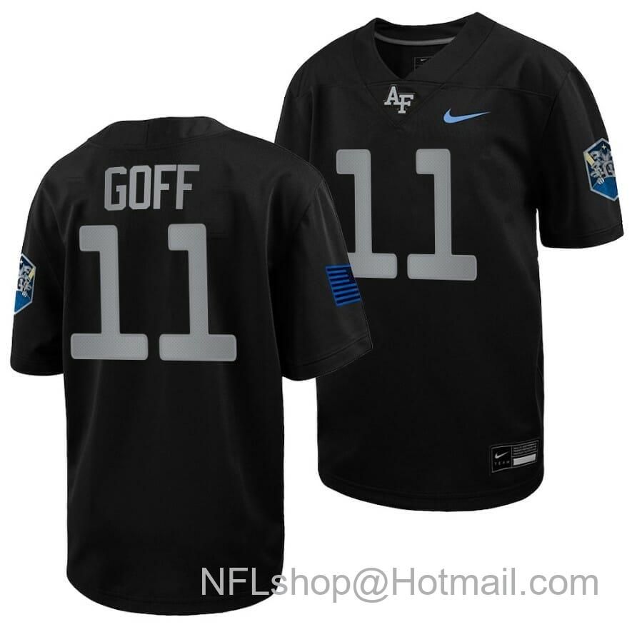 Men's Air Force Falcons Camby Goff Jersey #11 Football 2022 Space Force Rivalry Alternate Black