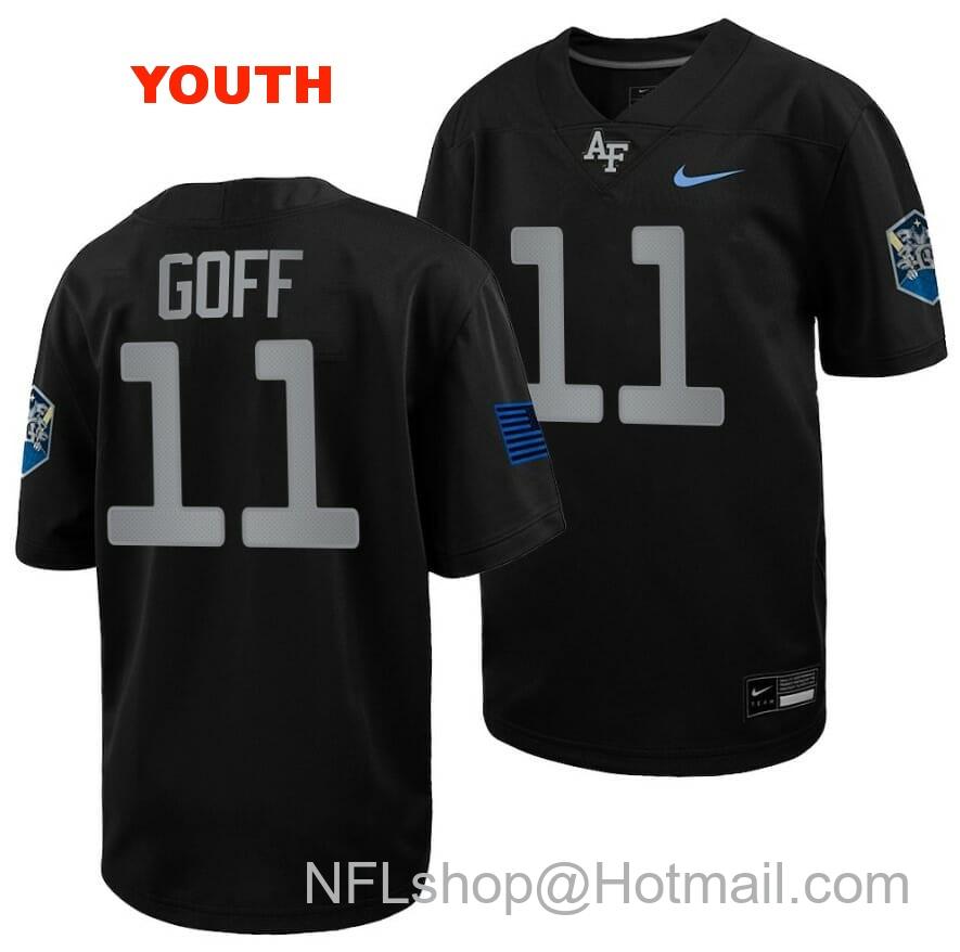 Youth Air Force Falcons Camby Goff Jersey #11 Football 2022 Space Force Rivalry Alternate Black