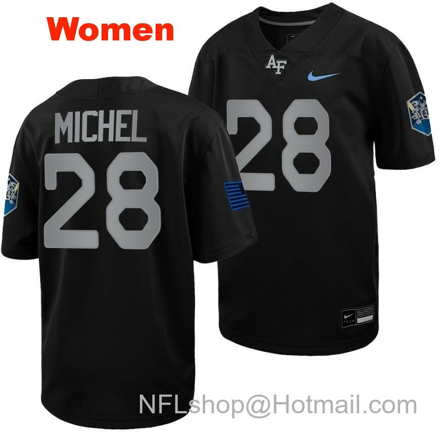 Women's Air Force Falcons Emmanuel Michel Jersey #28 Football 2022 Space Force Rivalry Alternate Black