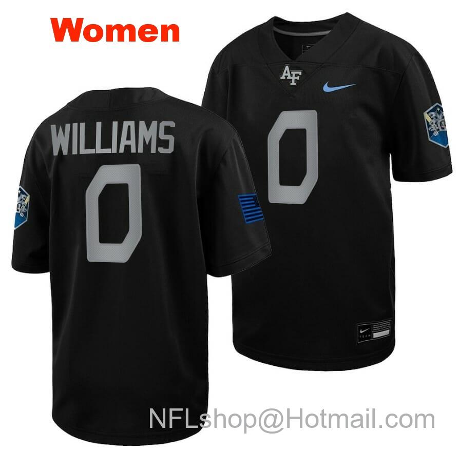 Women's Air Force Falcons Trey Williams Jersey #0 Football 2022 Space Force Rivalry Alternate Black