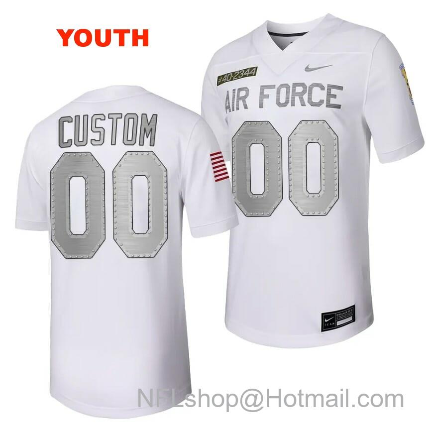 Youth Custom Air Force Falcons Jersey Name and Number Football Rivalry Legacy Series White