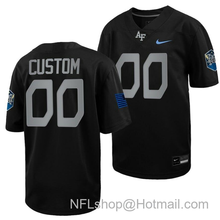 Men's Custom Air Force Falcons Jersey Name and Number Football 2022 Space Force Rivalry Alternate Black