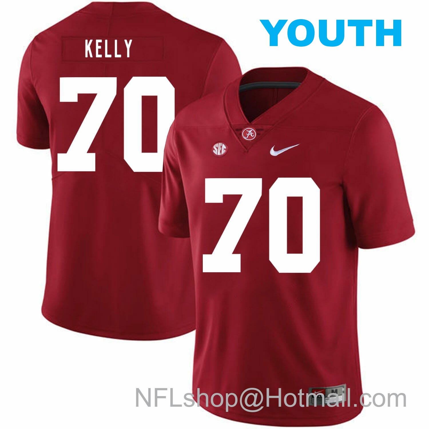 Nike Youth Alabama Crimson Tide #70 Ryan Kelly College Football Jersey Red