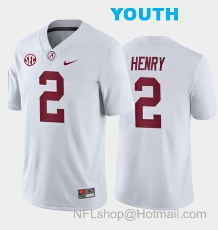 Nike Youth Alabama Crimson Tide #2 Derrick Henry Color Stitched Jersey White