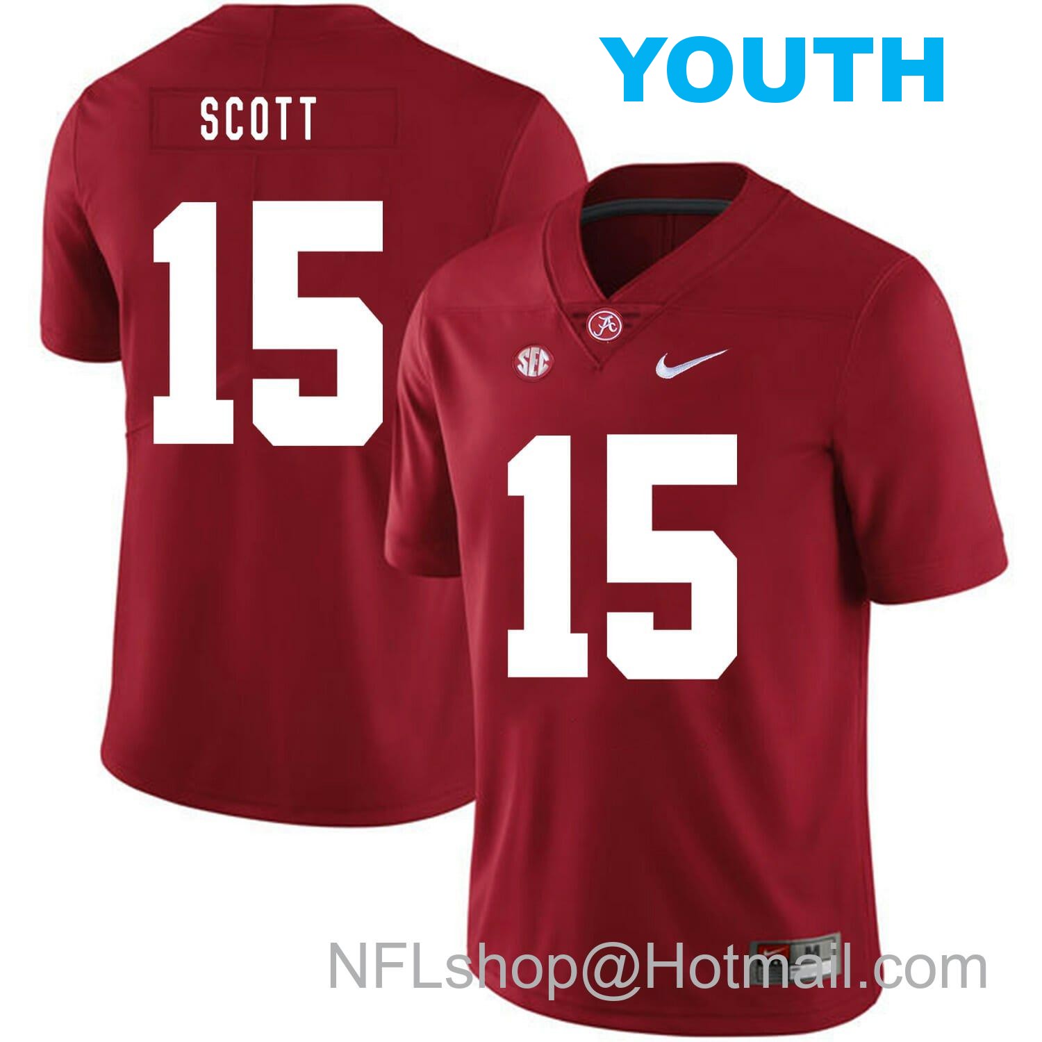 Nike Youth Alabama Crimson Tide #15 JK Scott College Football Jersey Red