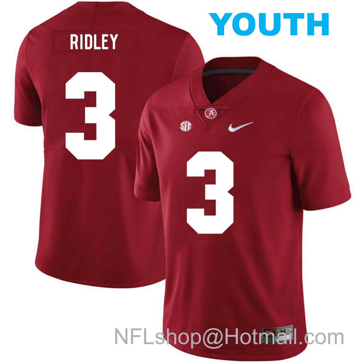 Nike Youth Alabama Crimson Tide #3 Calvin Ridley College Football Jersey Red