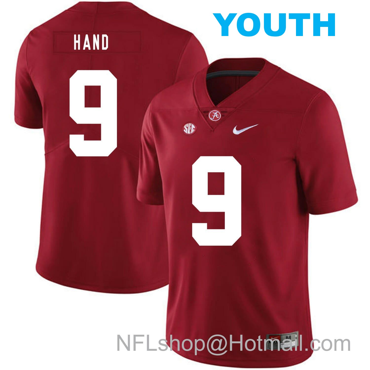 Nike Youth Alabama Crimson Tide #9 Da Shawn Hand College Football Jersey Red