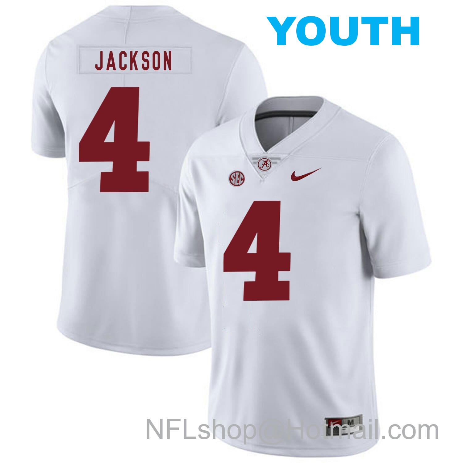 Nike Youth Alabama Crimson Tide #4 Eddie Jackson College Football Jersey White