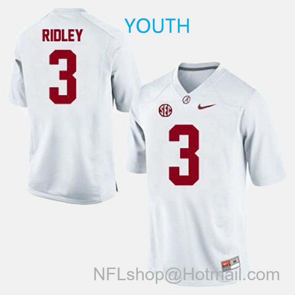 Nike Youth Alabama Crimson Tide #3 Calvin Ridley Jersey NCAA Football White