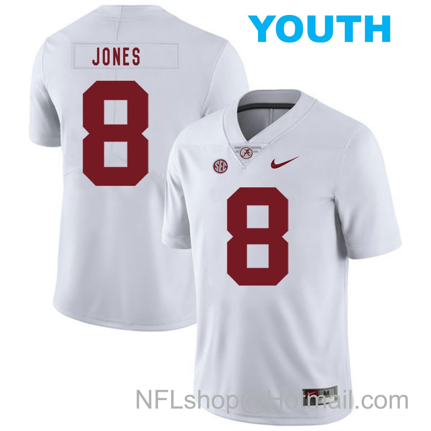 Nike Youth Alabama Crimson Tide #8 Julio Jones College Football Jersey White