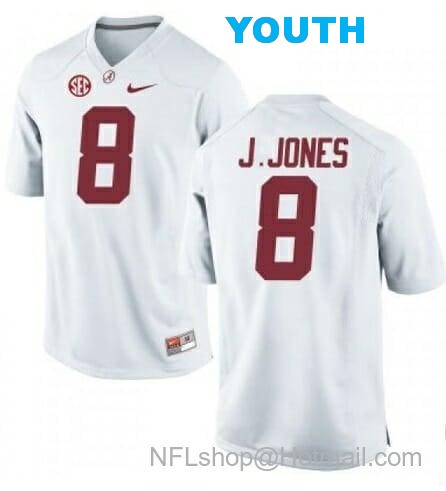 Nike Youth Alabama Crimson Tide #8 Julio Jones NCAA Football Jersey White