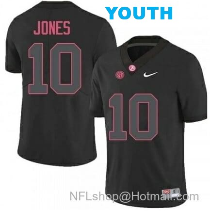 Nike Youth Alabama Crimson Tide #10 Mac Jones Football Black Jersey