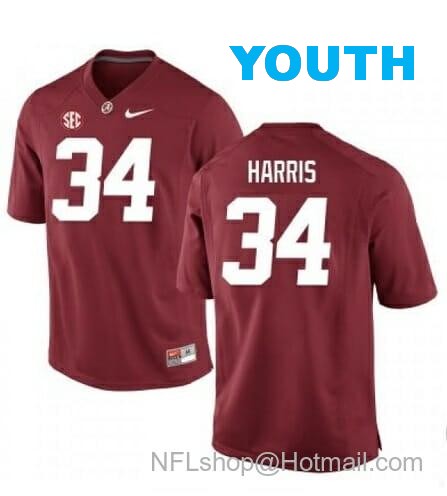 Nike Youth Alabama Crimson Tide #34 Damien Harris NCAA Football Jersey Red