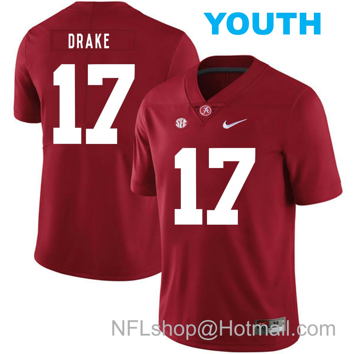 Nike Youth Alabama Crimson Tide #17 Kenyan Drake College Football Jersey Red