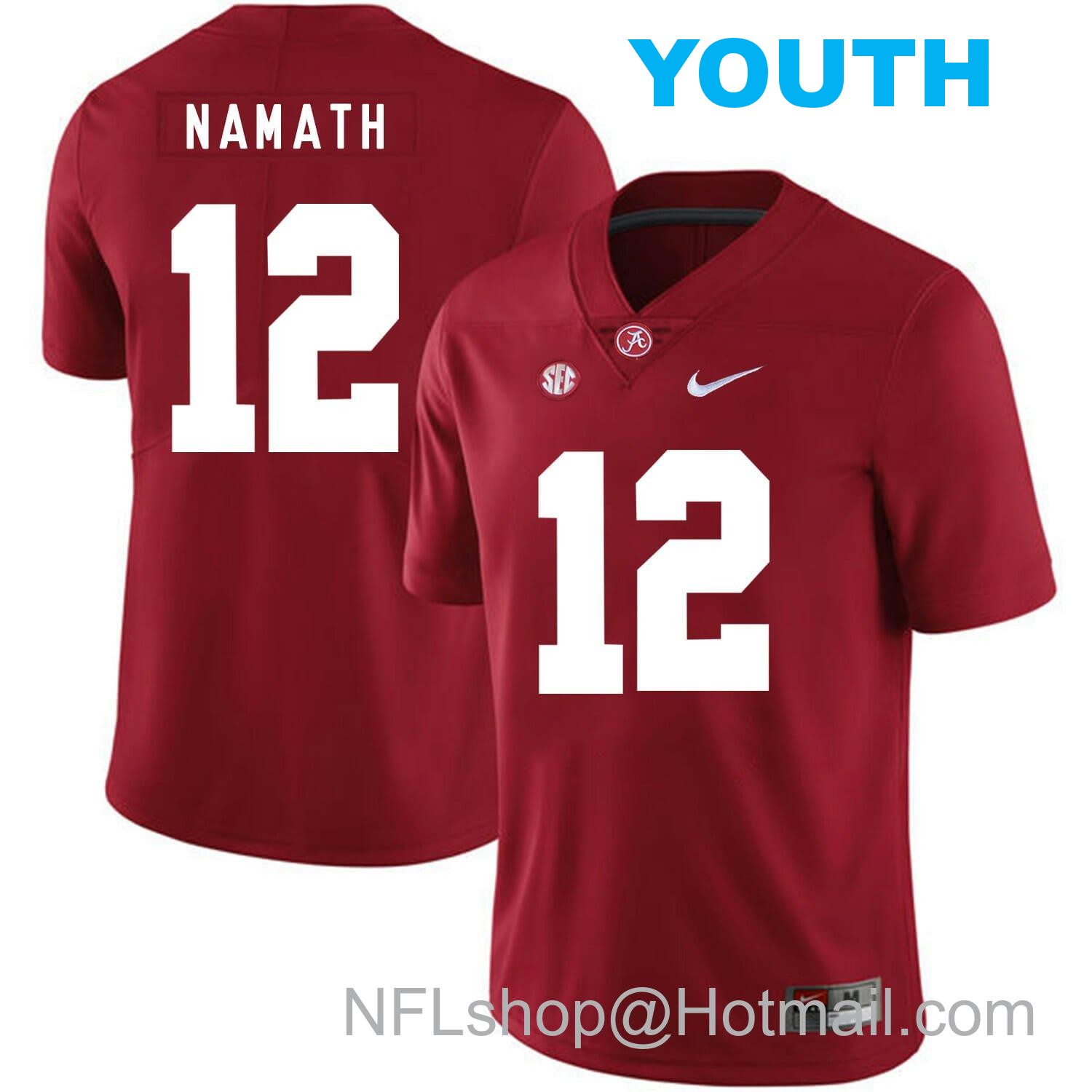 Nike Youth Alabama Crimson Tide #12 Joe Namath College Football Jersey Red