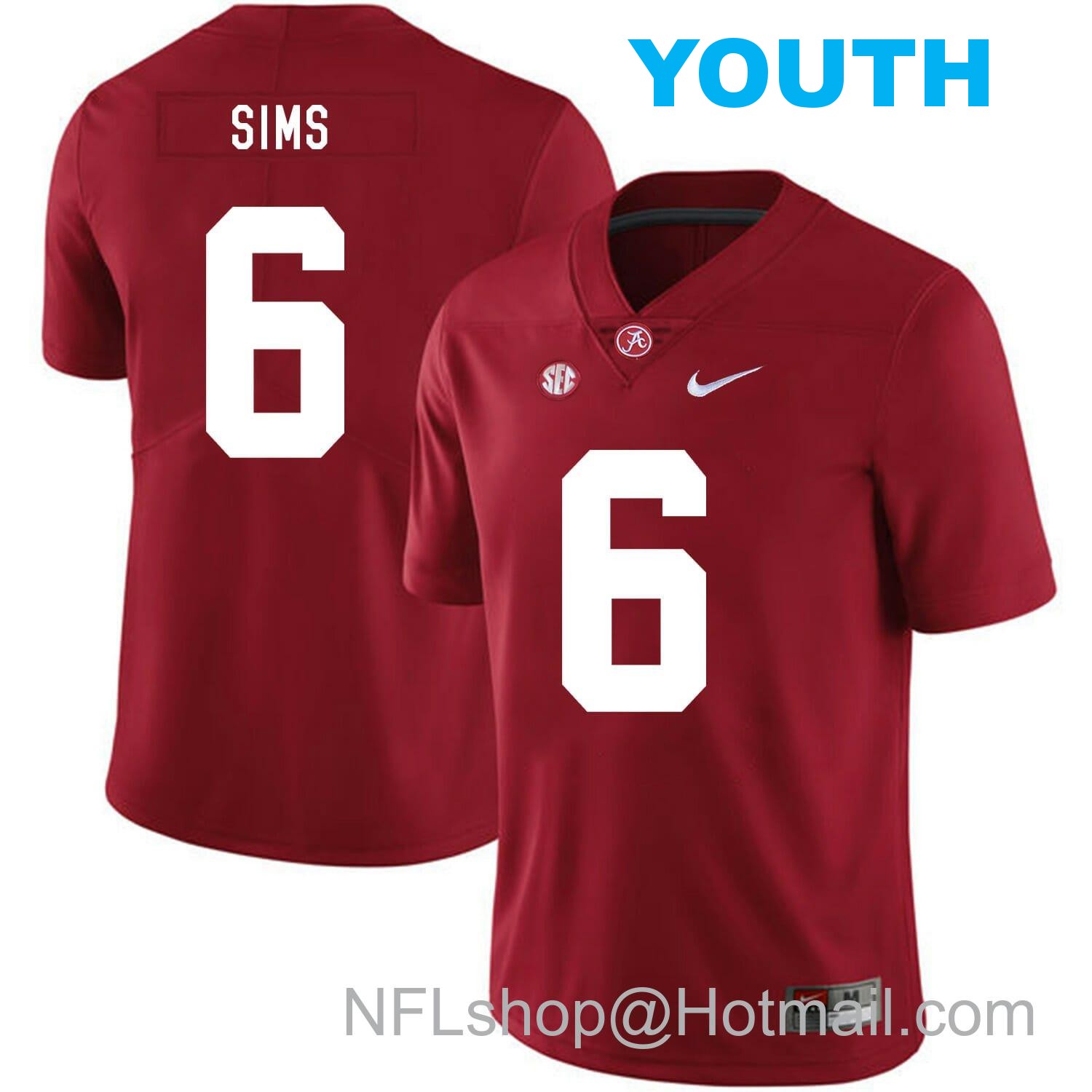 Nike Youth Alabama Crimson Tide #6 Blake Sims College Football Jersey Red