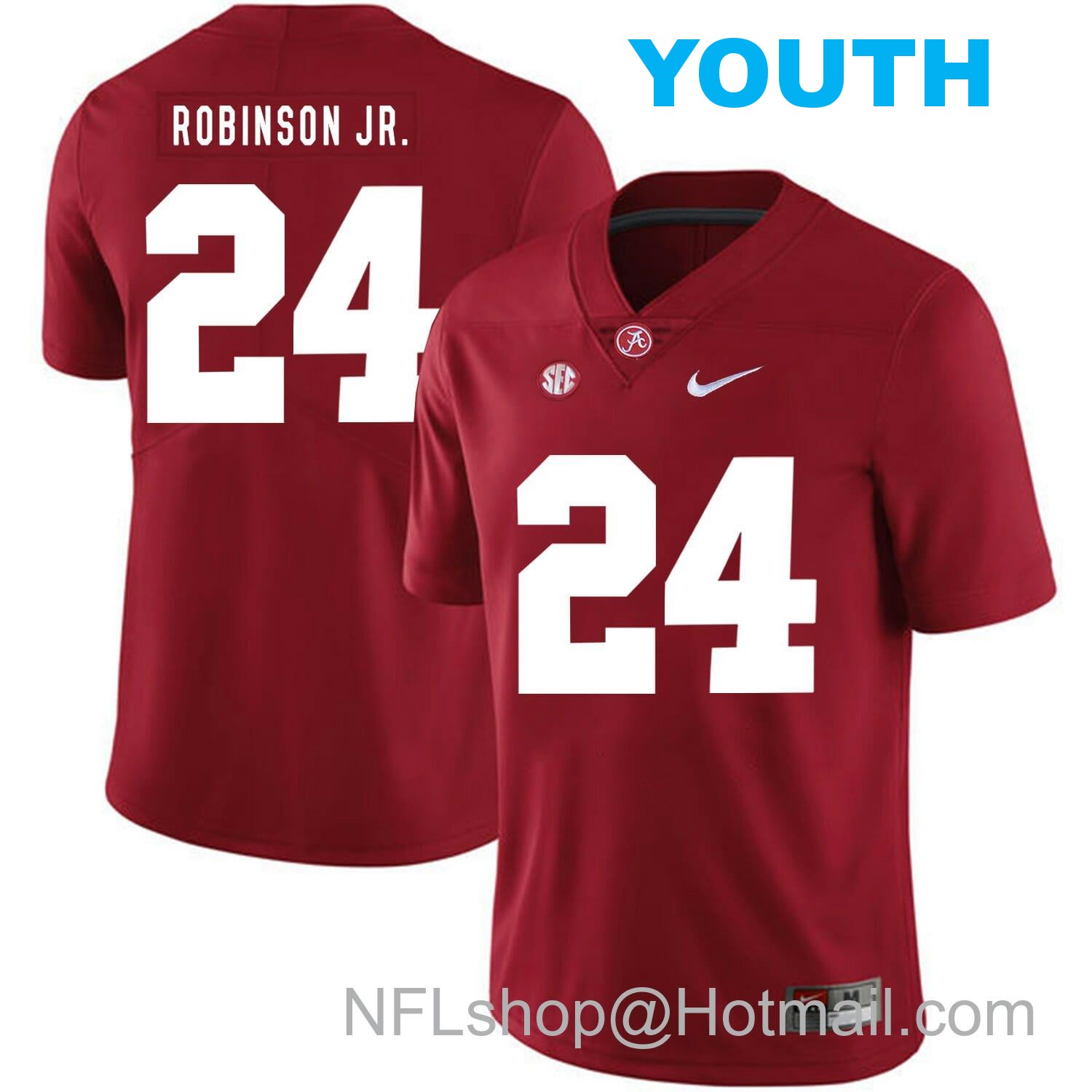 Nike Youth Alabama Crimson Tide #24 Brian Robinson Jr. Football Jersey Red