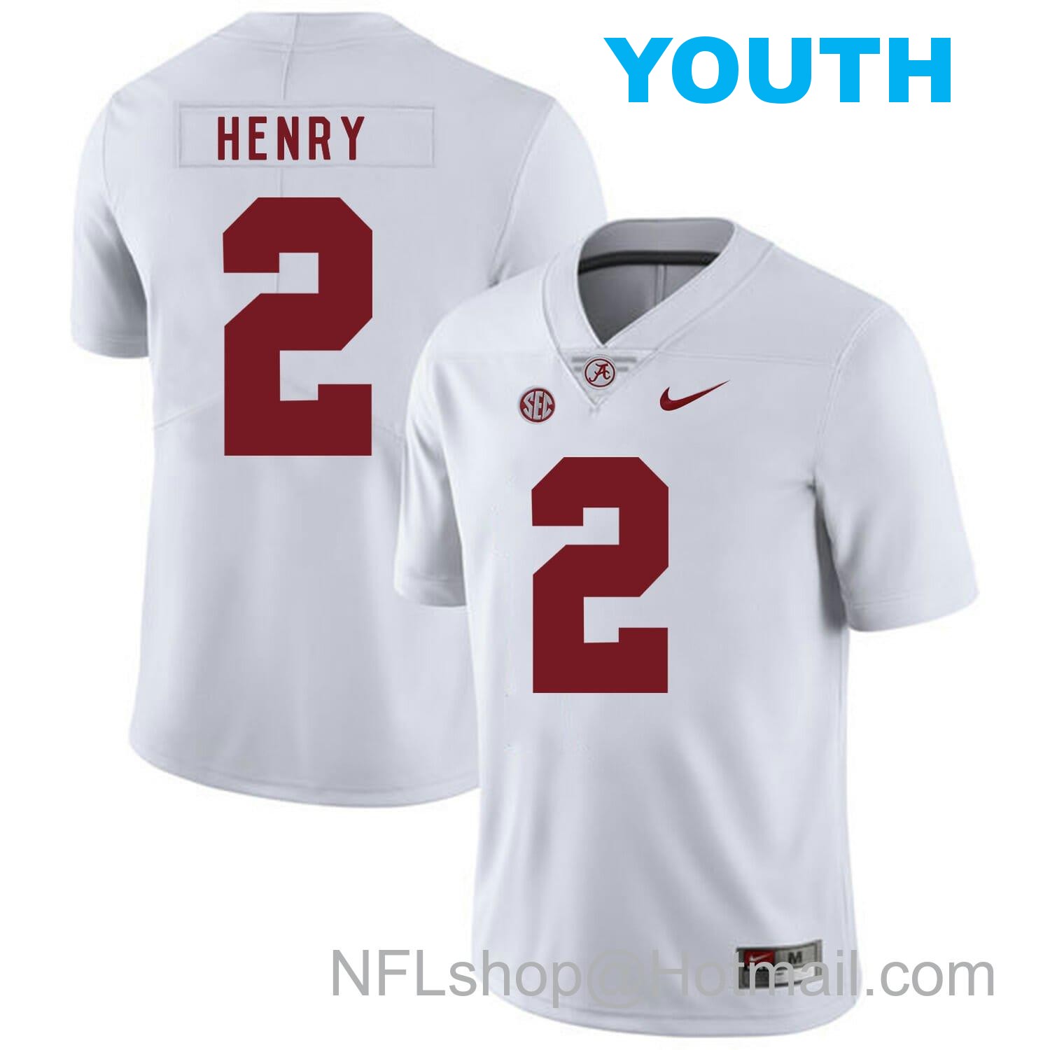 Nike Youth Alabama Crimson Tide #2 Derrick Henry College Football Jersey White