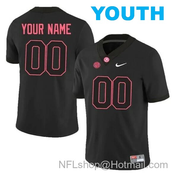 Nike Youth Personalized Alabama Crimson Tide Jersey 2019 NCAA Football Black