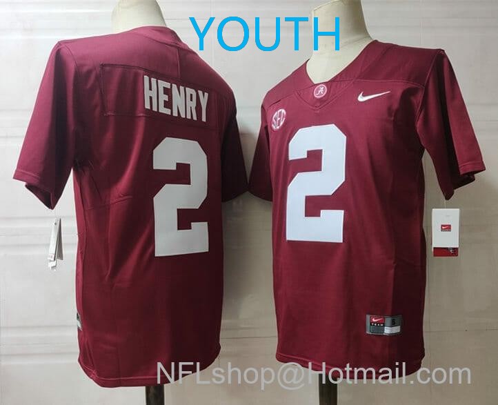 Nike Youth Alabama Crimson Tide #2 Henry NCAA Football Jersey Red