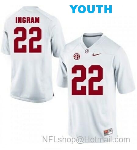 Nike Youth Alabama Crimson Tide #22 Mark Ingram NCAA Football Jersey White