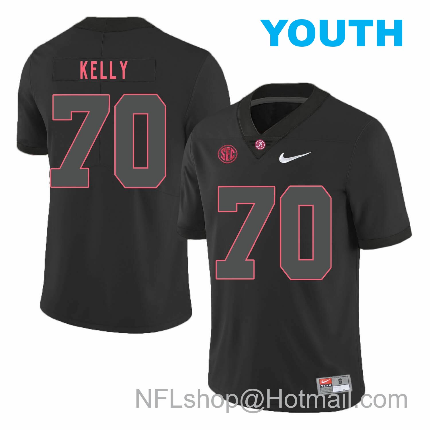 Nike Youth Alabama Crimson Tide #70 Ryan Kelly College Football Jersey Black