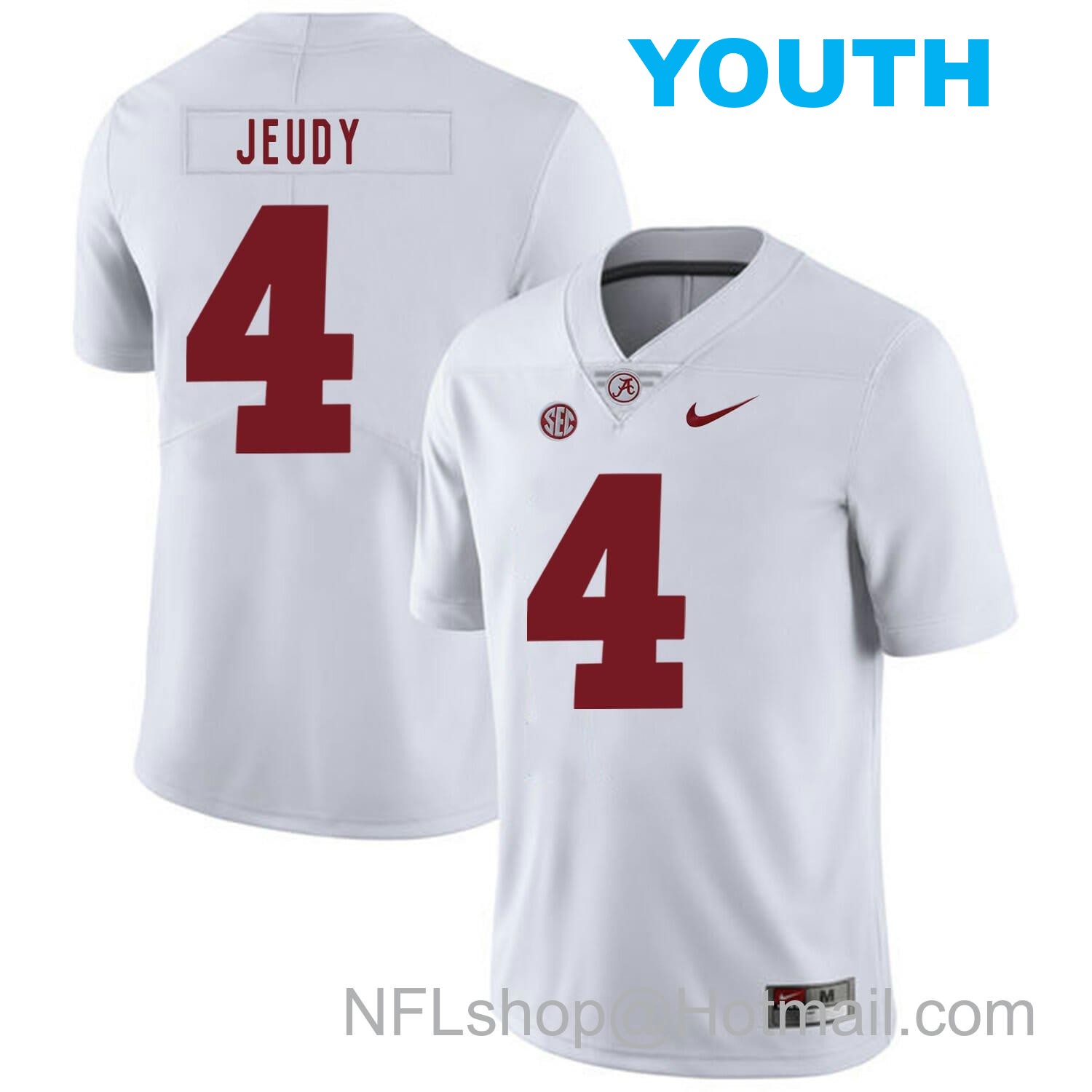 Nike Youth Alabama Crimson Tide #4 Jerry Jeudy College Football Jersey White