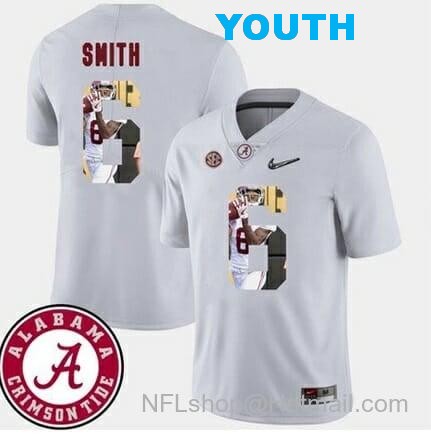 Nike Youth Alabama Crimson Tide #6 DeVonta Smith College Football White Jersey