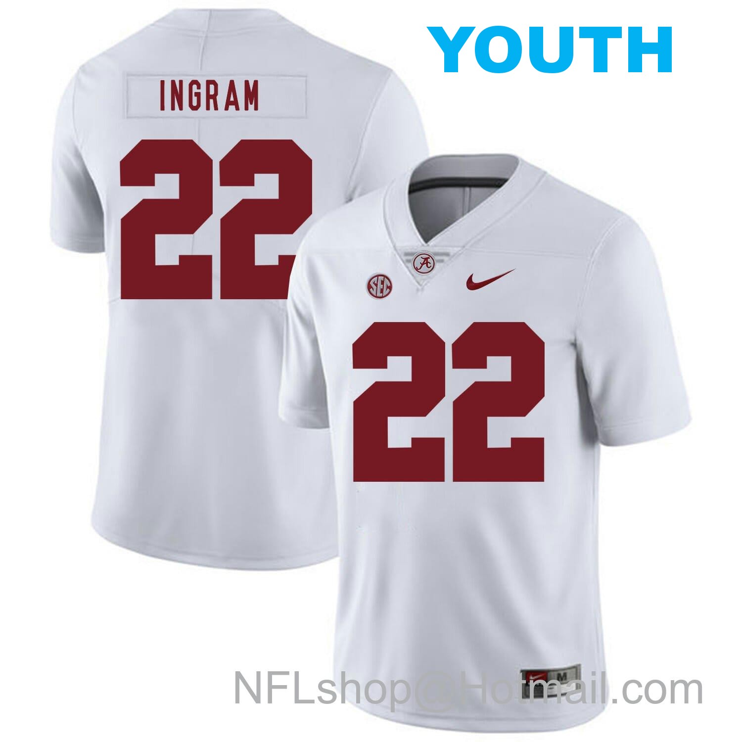 Nike Youth Alabama Crimson Tide #22 Mark Ingram College Football Jersey White