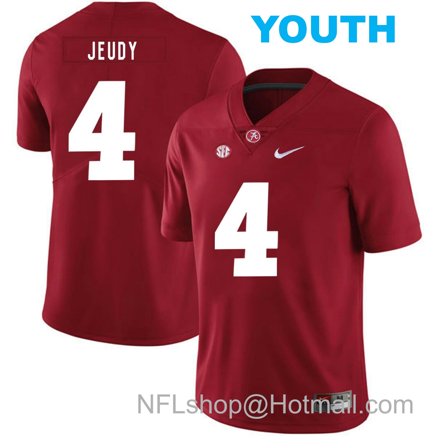 Nike Youth Alabama Crimson Tide #4 Jerry Jeudy College Football Jersey Red