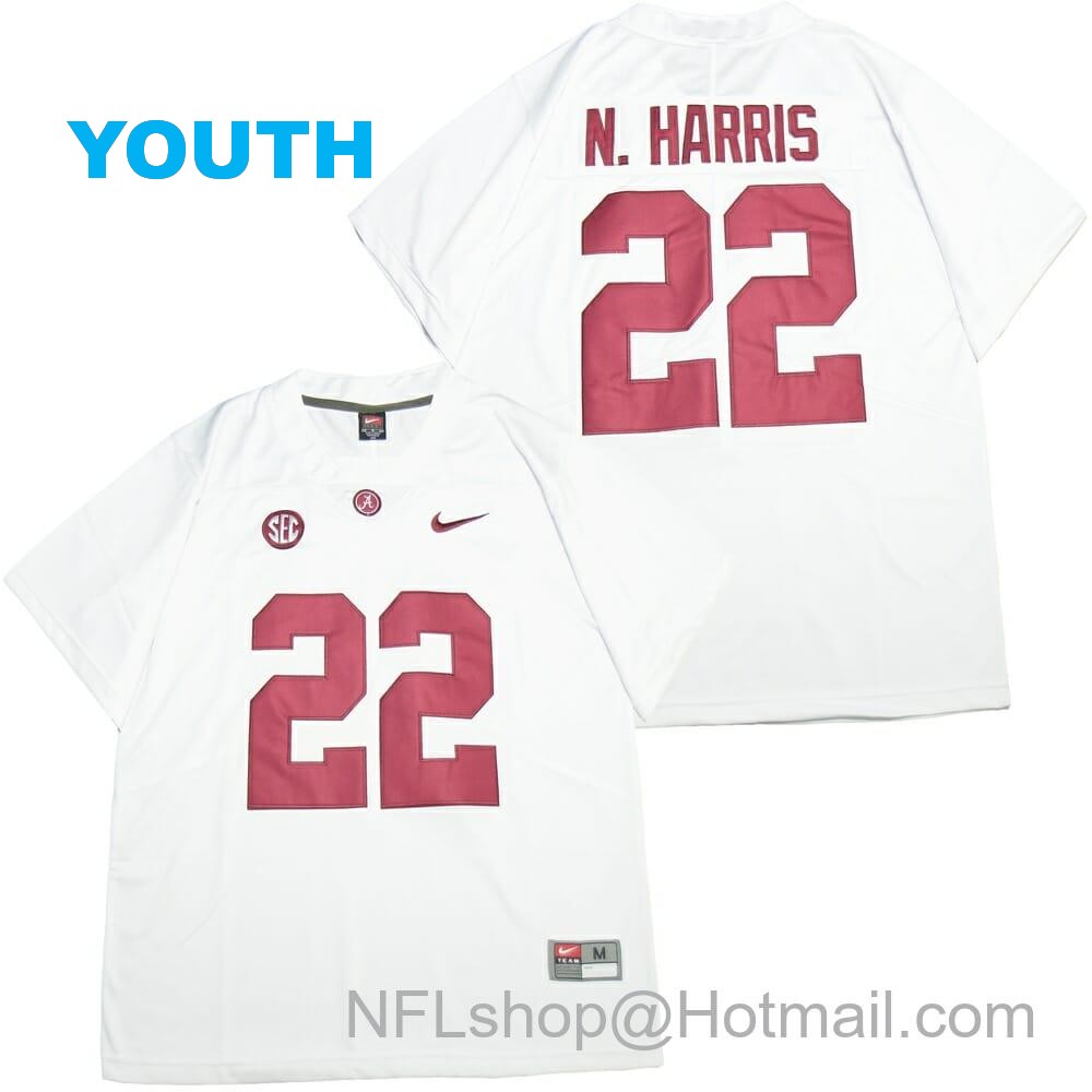 Nike Youth Alabama Crimson Tide #22 Najee Harris Football Jersey White