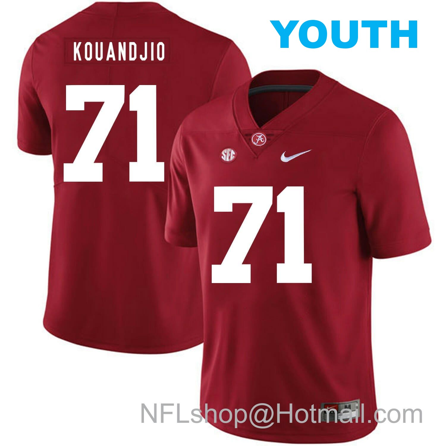 Nike Youth Alabama Crimson Tide #71 Arie Kouandjio College Football Jersey Red