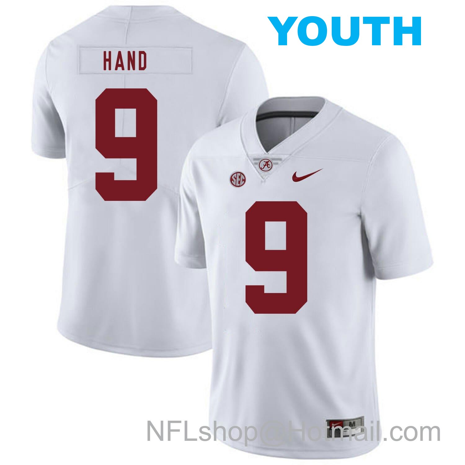 Nike Youth Alabama Crimson Tide #9 Da Shawn Hand College Football Jersey White